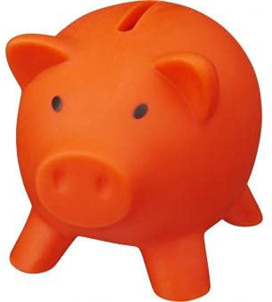 Sparschwein aus PVC mit weichem Körper in lebendigen Farben, originelle Spardose für Kinder, mit Deckel, leicht und robust, Orange