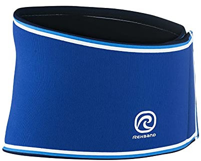 Rehband Rx Rückenbandage - 7mm Neopren Stabilisationsgürtel für Rücken & Lendenwirbelsäule, anatomischer Rückenstützgürtel für Fitness, Kraftsport & Alltag, Farbe:Blau, Größe:M