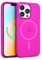 FELONY CASE - Stylish Neon Pink Crystal Clear Phone Cover for iPhone 12 Pro Max, Compatible with MagSafe - 360° Shockproof Protective Cases