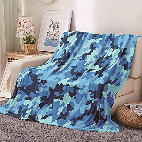 FANSU Kuscheldecke Flauschig Flanell Decke, 3D Drucken Microfaser Weich Warm Plüsch Fleecedecke Sofadecke Couchdecke Wohndecke Bettdecke Tagesdecke (Tarnung,100x150cm)