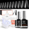 Modelones 4 in 1 Nail Tips and Glue Gel Kit - Ultra-Portable Lamp, 500Pcs Coffin Nails, Prep Dehydrate, DIY Acrylic Art Tools, Extension Kit