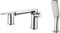 ADGO Dima 3-Loch-Wannenbatterie, Badewannenbatterie, Wannenbatterie-Set, Armatur + Brauseschlauch mit Handbrause, Einhebelmischer, Einhandmischer, Badarmatur Armatur für die Badewanne (Chrom)