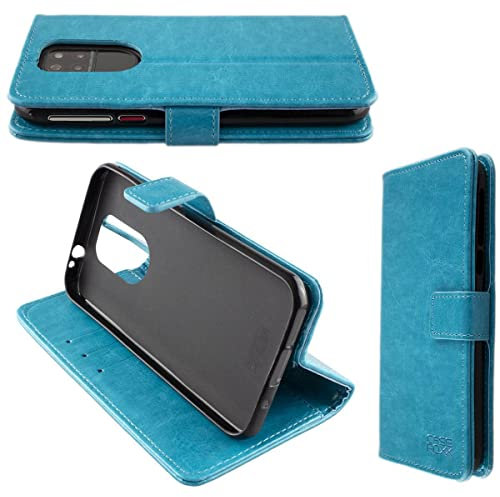 caseroxx Bookstyle Handytasche für Emporia Smart 5 in hellblau – Klapphülle aus Kunstleder mit Kreditkartenfächern, Magnetverschluss, Standfunktion & Rundumschutz für Display und Gehäuse