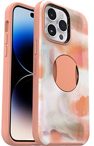 OtterBox Iphone 14 Pro (Only) OtterGrip Symmetry Series Case - PEACHES (Orange), Built-In Grip, Sleek Case, Snaps to MagSafe, Raised Edges Protect Camera & Screen
