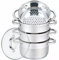 Luckyberg Mantowarka/Dampfkocher 2,5L | Dampfkochtopf 3, 4 oder 5 Teilen | Kochgeschirr mit Glasdeckel auf Edelstahl, Dampfgarer, Biodampfkocher, (5 Teil)