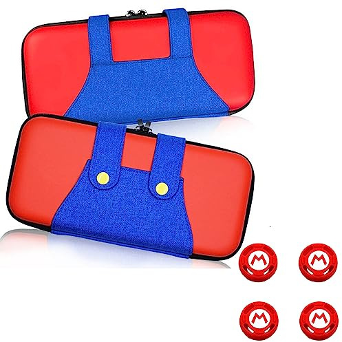 forSwitch - Valise compatible avec les consoles Nintendo Switch et Switch OLED, coque rigide portable pour accessoires et jeux, étui de jeu rouge