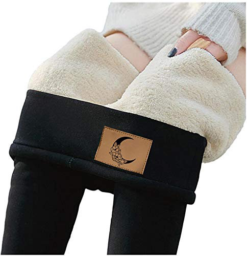 Gsheocm Schild Flower samt Hosen Frauen Wintereng Leggings warm Moon Hoses Hosen Leggings Pole Dance (Black, L)