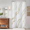 ASDCXZ Tenda da doccia in marmo, 90 x 180 cm, moderna, astratta bianca e oro, marmo, lavabile, sottile tenda da doccia con occhielli in tessuto, impermeabile, per vasca da bagno con 6 ganci