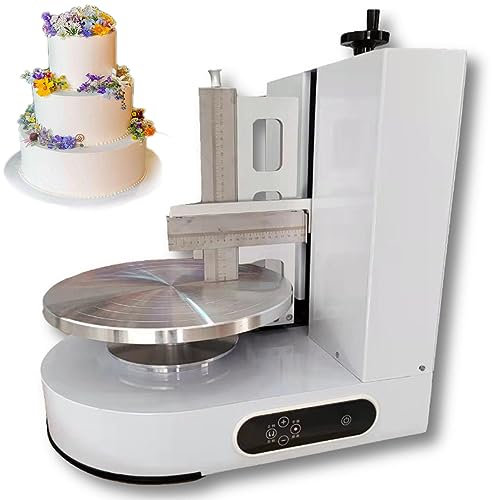 ExoticaBlend Verstellbare Kuchenglätter-Poliermaschine, elektrische Kuchen-Zuckergussmaschine, 10,2–30,5 cm Geburtstagskuchen-Backwerkzeuge,White