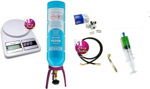 M SHOP ITALIA Kit de reparación y recarga de frigorífico, congelador y nevera de R600a, negro, amarillo, azul, rojo