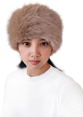 Lina & Lily Women's Winter Headband Head Ear Warmer Long Pile Faux Fur (Camel)