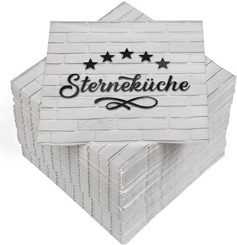 HEKU 100 Servietten, 3-lagig, 33x33cm, Sterneküche I Saugstark und praktisch verpackt I Breite Auswahl I Ideal für besondere Anlässe