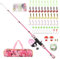 SOUUXIU Canna da Pesca per Bambini, Canna da Pesca telescopica e Kit Combinato Mulinello con Esche da Pesca, lenze, ami da Pesca