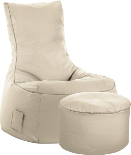 Sitting Point Sitzsack-Set Scuba Swing + Hocker beige