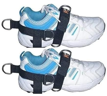 SHIHAN POWER SPORTS 1 PAIR SET 5-D Ankle/Foot Shoe Strap PENTAGON 5 -Ring Cable Gym Machine Attachment For Men/Women Yoga, Pilates, Ideal for Foot Therapy Rehab