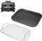 Griddle Plate and Rack for Woodfire Outdoor Grills OG800 OG900 Series, Flat Top Griddle Pan Smoke Rack for Ninja XSKGRDPLT Woodfire Pro XL, Pro Connect XL Ninja OG850 OG951 OG952 Grill