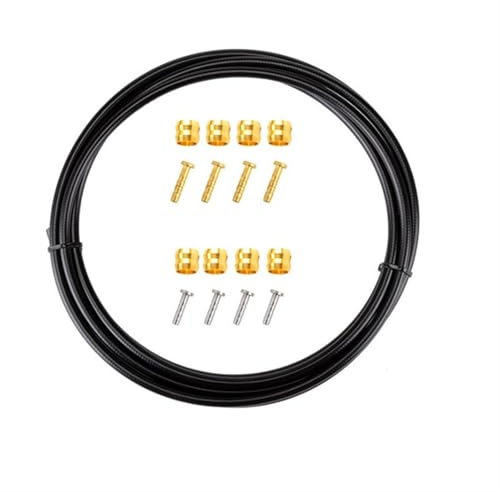 AOLUOER 2,5 m MTB/Straße/Klapprad Bremsschlauch MTB Fahrrad 5mm Hydrauliköl Scheibenschlauch Set mit Rohrschneider BH59/BH90 Ölnadel T-Kopf(Black)