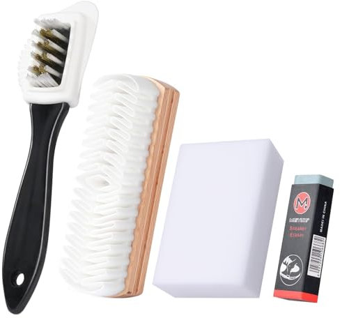 LHOEST Wildlederbürste für Schuhe 4Stück Schuhputzbürste Wildleder Schuhbürsten Set Wildleder Bürste Schuh Schuhputzsets Wildleder Pflege Schuhe Raulederbürste Set mit Wildleder Radiergummi Shoe Brush