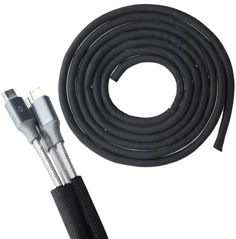 Cable Protector Animal Proof - Dog and Cat Cord Protector 3 Meters-10mm, Wire Protector From Pets for Chewing, Expandable Braided Cable Management Sleeve, Cable Wrap Cord Protector Tidy Black