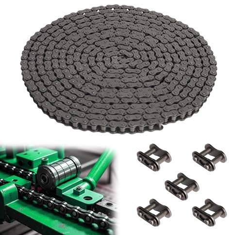 08B Roller Chain 20 Feet Carbon Steel Chains with 5 Connecting Links Pitch Size 1/2 for Chain Driven Sliding Gate Opener, Mini Bikes, Scooters, Dirt Bike and Other Industrial Machinery