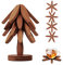 mumisuto Dessous De Plat en Bois pour Plats Chauds, 4 pièces Pliable Arbre Dessous de Plat en Bois, Tapis de Dessous de Plats Antidérapant pour Bols, Théière, Poêles, Grande Casseroles (Marron)