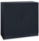 Vladon Sideboard Logan, Made in Germany, Kommode mit 2 Türen, Schwarz matt/Schwarz matt (82 x 78 x 37 cm)