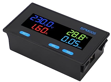 Misuratore di Display di Alimentazione CA con Display LCD a Colori per Pannello Amperometro Voltmetro Digitale (20A)