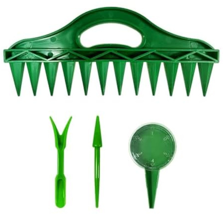 MQODLFP 4pcs Sowing Seeds Dispenser Set,12 Holes Seed-in Soil Planter+Hand Seed Dispensers+ Seedling Remover+Widger Hole Puncher Easy Install Easy to Use