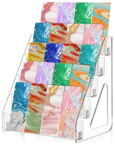Kartenständer Postkartenständer Acryl 5 Stöckiger - 33,5 x 30 x 22CM - Grußkarten Postkartenständer für Geburtstagskarten Einzelhandelsschaufenster Graded Cards PSA-Karten Sportkarten Grußkarten Aufk