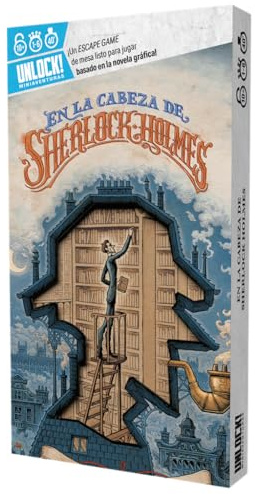 Asmodee Unlock! Mini im Kopf von Sherlock Holmes, Kartenspiel | Ab 10 Jahren, 1 bis 6 Spieler, 30-45 Minuten pro Spiel, Spanisch