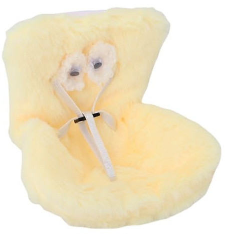 Pongnas Autositz für Puppenpuppen Autositz Auto Air Entlüftung Sicherheitssitz mit Weichem Pelzigen Kissen Sicherheitsriemen für 10-17 cm Puppenwagen Desktop Display (Yellow)