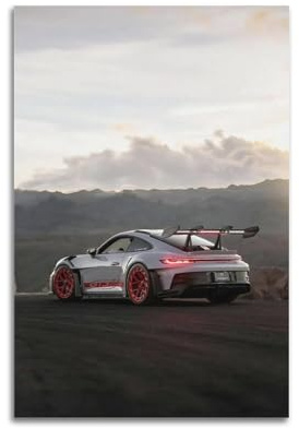 WARL Sportwagen-Poster 992 911 GT3 RS Renn-Supersportwagen, deutsche Luxus-Fahrmaschine, dekoratives Gemälde, Leinwand, Kunstbild, 40 x 60 cm