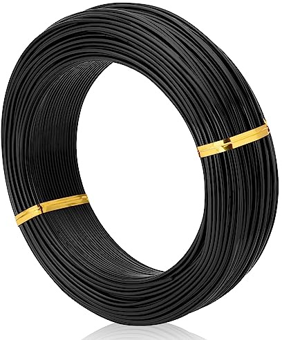 Bonsai Training Wire,250g Black 16 Gauge (1.5mm) Anodized Aluminum Craft Wire 52m, Flexible Armature Wire for Bonsai, Sculpting, Jewelry Making, Wrapping & DIY Projects，Choose Your Size(Black-1.5mm)