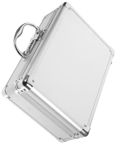 Aluminiumgehäuse Werkzeugkoffer Silber mit Griff für Reparaturwerkzeuge | Metallkoffer, Robuster Kasten mit Schutzfunktion und Hoher Tragkraft, Tragbar für Wandern und Schwimmen