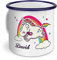 printplanet Emaille-Tasse mit Namen David - Metallbecher mit Design Verrücktes Einhorn - Nostalgie-Becher, Camping-Tasse, Blechtasse, Blau