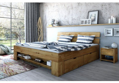 Massivmoebelversand.de Futonbett Verschiedene Holzfarben und Größe (Wildeiche, 180 x 200 cm)