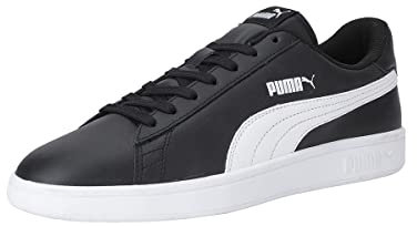 PUMA Unisex Smash v2 L Sneaker, Black White, 39 EU