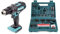 Makita, trapano avvitatore a percussione, a batteria, DHP 482 Z, 18 V, 62 Nm, “Solo”, con set di punte e inserti di Makita da 100 pezzi
