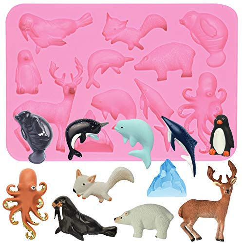 Arctic Animals Silicone Fondant Mold 11-Cavity 1-3inch