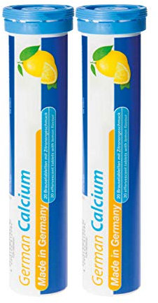 Calcium Brausetabletten 2x20 Stk. Zitronen Geschmack - 500 mg Calcium - T&D Pharma German Calcium – Made in Germany