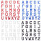 LUTER 104 Pieces Iron-On Letters A to Z Iron On Patches Embroidered Patches for Clothes, Crafts, Red, Blue, White, Black