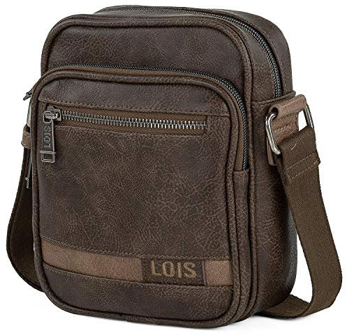 Lois - Bolso Hombre elegante y funcional Bolsitos Para Hombre resistentes y modernos Bolsos Para Hombre estilo casual, ideales para el día a día, Marron
