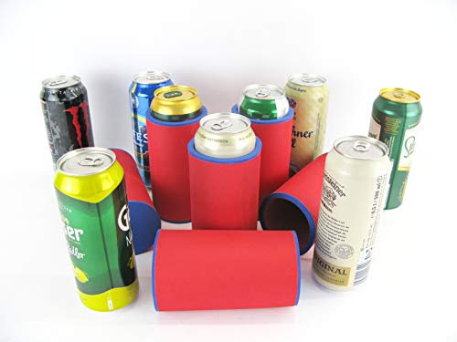 Set di 6 refrigeratori per lattine, rosso, 0,5 l, refrigeratore per birra, refrigeratore per lattine standard da 0,5 l, in neoprene spesso 5 – 6 mm (set da 6 refrigeratori rossi, 0,5 l)