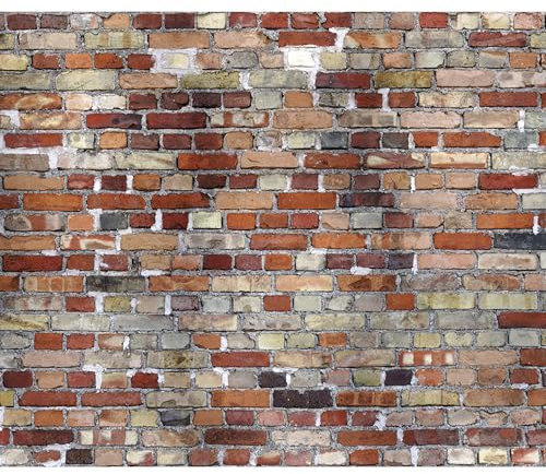 decomonkey Fototapete Steinwand Stein 450x315 cm XL Tapete Wandbild Wandbild Bild Fototapeten Tapeten Wandtapete Wandtapete Ziegelstein Mauer Holz braun