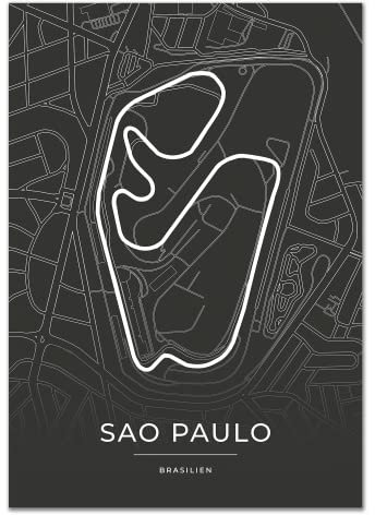 Vacentures Sao Paulo Rennstrecken Poster - Geschenk für Motorsport-Fans (30x40 CM)