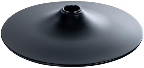 CLP Bodenteller Metall rund 38,5 cm, Ersatzfuß für Barhocker, robust und stabil, mit Anti-Rutsch-Gummiring, in Chrom oder Schwarz matt, Farbe:schwarz, Größe:38.5 cm