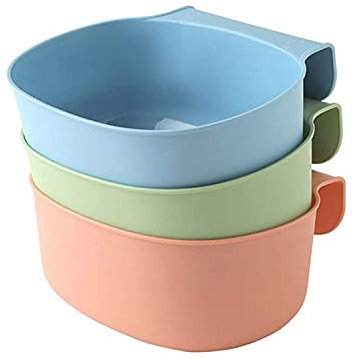 Wankd 3x Auffangschale für Küchenabfälle, Wickeltisch Organizer zum Anhängen,Waschschüssel Baby für Wickeltisch,Abfallschale Abfalleimer Schubladen Abfallbehälter grün ((Green+Blue+Pink)