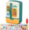 Kitchen Toys Fridge Refrigerator with Ice Dispenser Pretend Play Appliance for Kids, Play Kitchen Set with Kitchen Playset Accessories for Boys & Girls Music and Light (Blue Spray refrigerator)
