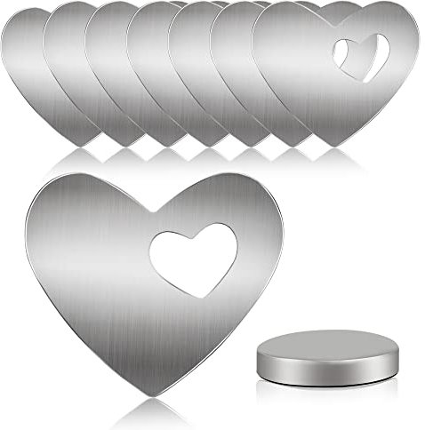 SOSMAR 8er Set Tischdeckenbeschwerer Magnet Herzform - 56g Extra Schwer magnetische Beschwerer Gewichte für Tischdecken Vorhang Duschvorhang etc. - Edelstahl