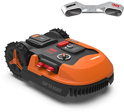 WORX - PACK LANDROID - 1000m² - Tondeuse Robot connectée sans fil LANDROID - WR147E.1 + EXTRA [Module Anticollision System - évite les obstacles]